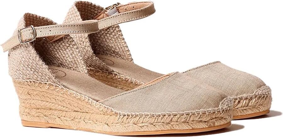Toni Pons Espadrilles met middelhoge sleehak en striksluiting voor dames ROMINA