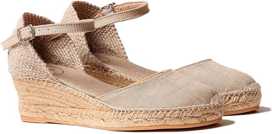Toni Pons Espadrilles met middelhoge sleehak en striksluiting voor dames ROMINA