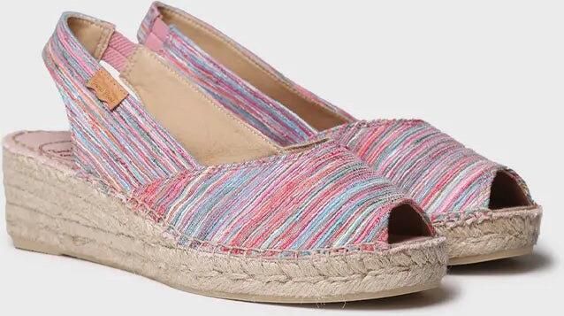 Toni Pons Espadrilles met open neus sleehak en gestreepte stof voor dames BERI-RG