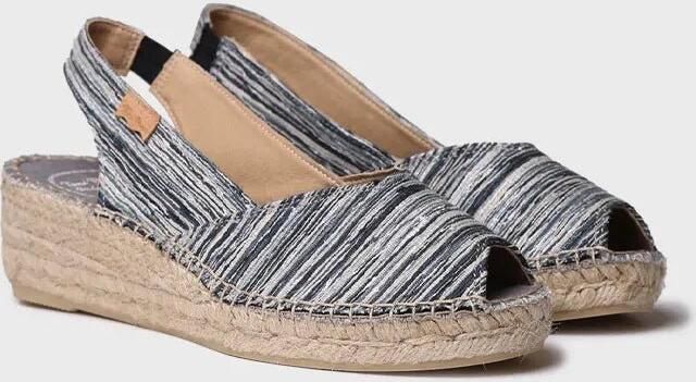 Toni Pons Espadrilles met open neus sleehak en gestreepte stof voor dames BERI-RG