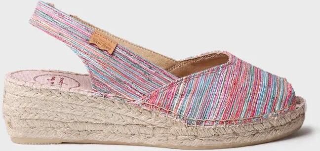 Toni Pons Espadrilles met open neus sleehak en gestreepte stof voor dames BERI-RG