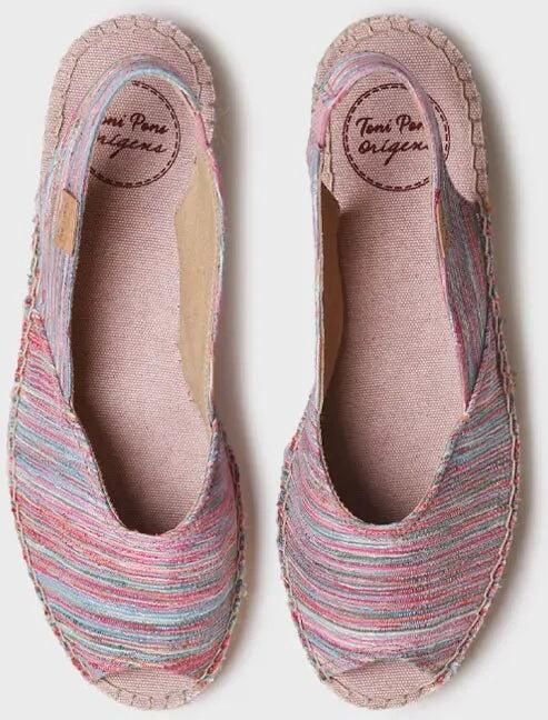 Toni Pons Espadrilles met open neus sleehak en gestreepte stof voor dames BERI-RG