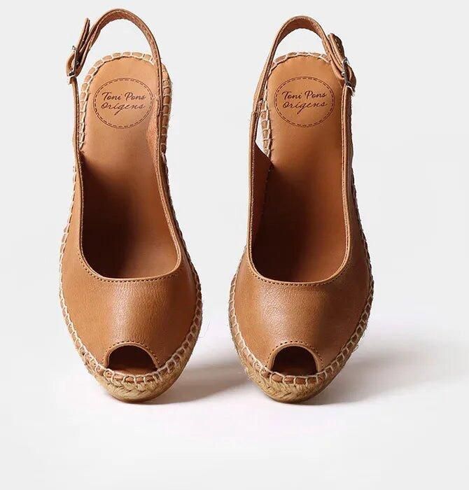 Toni Pons Espadrilles met open teen en sleehak KROATIË