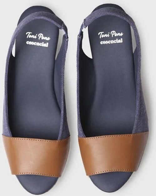Toni Pons Espadrilles met sleehak en leren details MARINEBLAUW