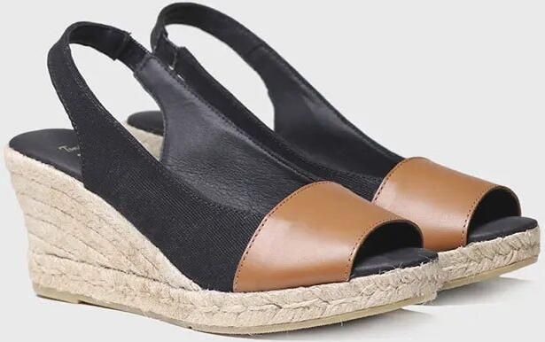 Toni Pons Espadrilles met sleehak en leren details MARINEBLAUW