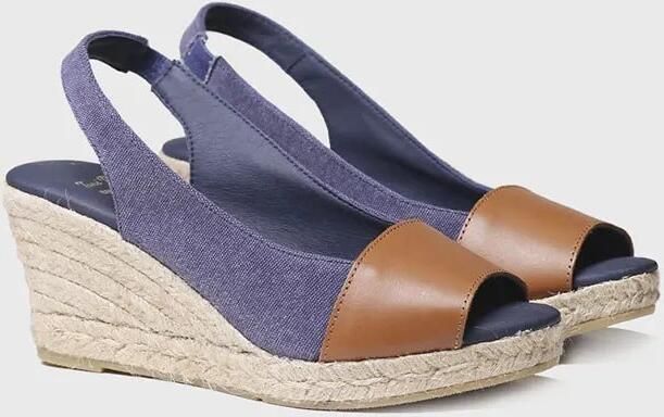 Toni Pons Espadrilles met sleehak en leren details MARINEBLAUW