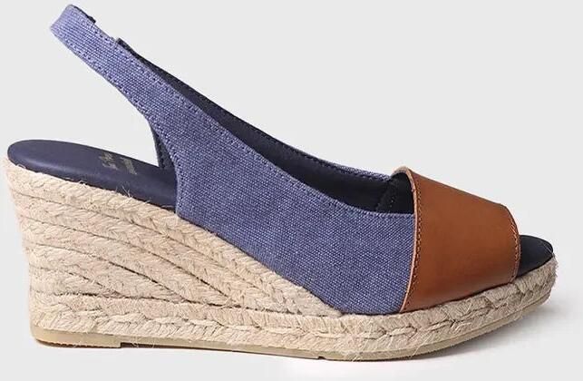 Toni Pons Espadrilles met sleehak en leren details MARINEBLAUW