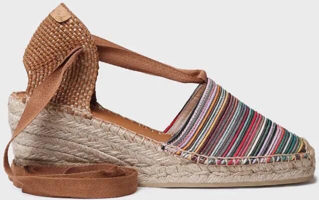 Toni Pons Espadrilles met sleehak van veelkleurig canvas met linten VEGA-BO