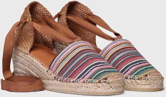 Toni Pons Espadrilles met sleehak van veelkleurig canvas met linten VEGA-BO