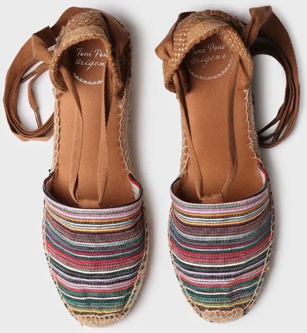 Toni Pons Espadrilles met sleehak van veelkleurig canvas met linten VEGA-BO