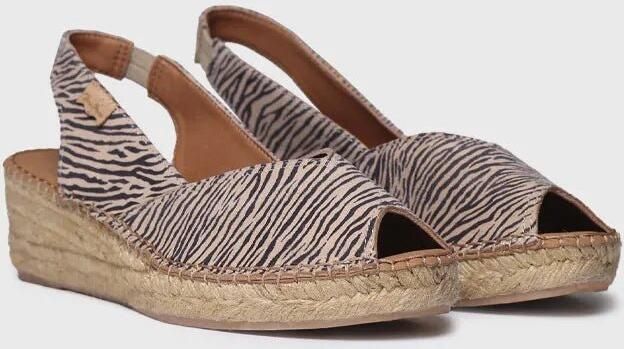 Toni Pons Espadrilles met sleehak voor dames in leer met dierenprint BERNIA-ZB