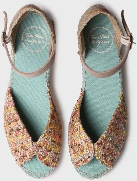 Toni Pons Espadrilles met sleehak voor dames in veelkleurige stof BRUNA