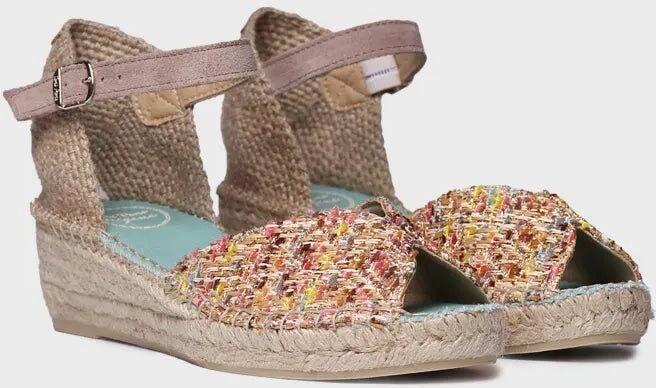 Toni Pons Espadrilles met sleehak voor dames in veelkleurige stof BRUNA