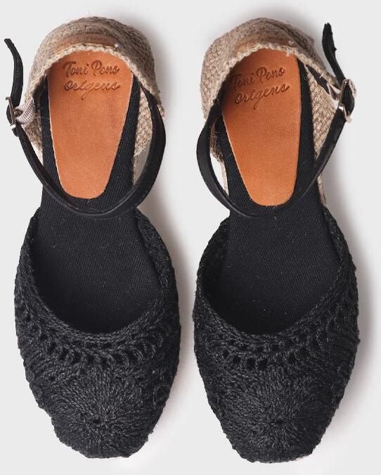 Toni Pons Espadrilles met sleehak voor dames van gehaakte stof LOVINA