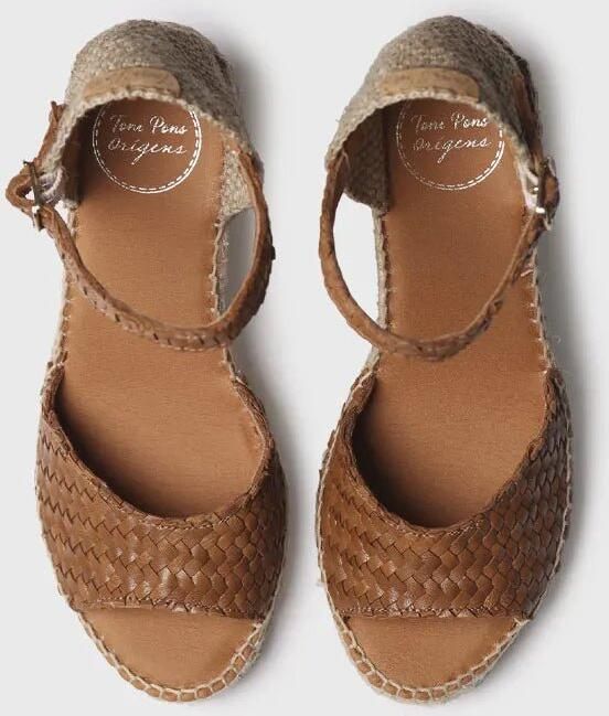 Toni Pons Espadrilles met sleehak voor dames van gevlochten leer SARAI