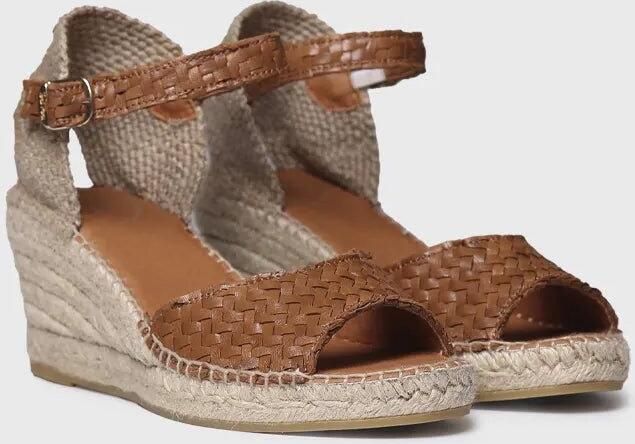 Toni Pons Espadrilles met sleehak voor dames van gevlochten leer SARAI