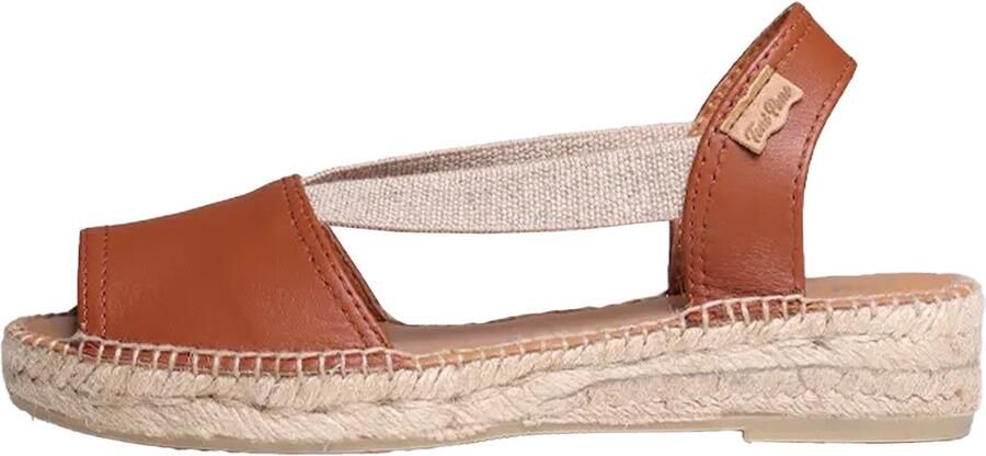 Toni Pons ETNA Platte leren sandaal met elastiek NOUGAT