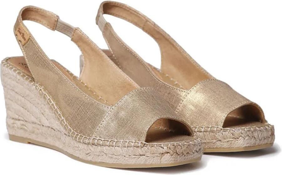 Toni Pons Fiore Esparto Sleehak Sandalen Goud Vrouw