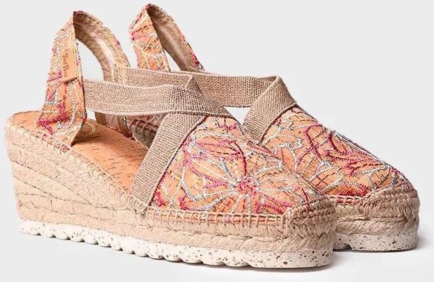 Toni Pons Geborduurde espadrille met middelhoge sleehak TERRA-BI