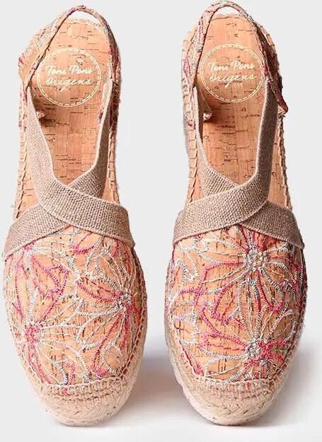 Toni Pons Geborduurde espadrille met middelhoge sleehak TERRA-BI