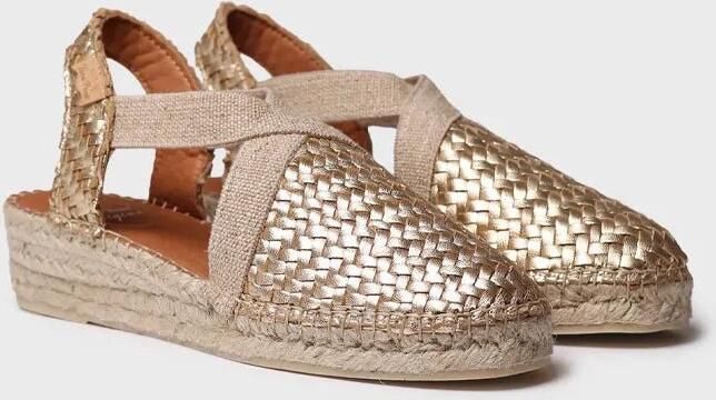 Toni Pons Gesloten espadrille voor dames van gevlochten leer met sleehak SIRACUSA