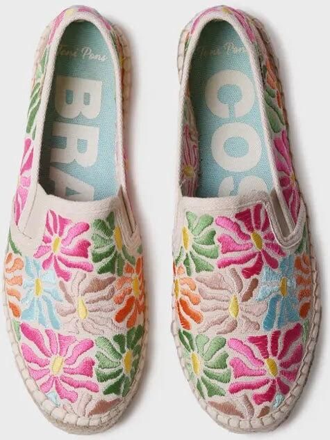 Toni Pons Gesloten katoenen espadrille met veelkleurig borduurwerk POLA