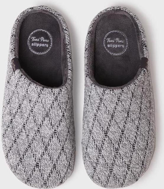 Toni Pons Herenpantoffel in klompstijl van grijze stof NAUEL-KM