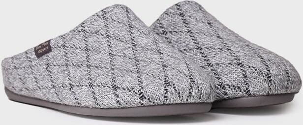 Toni Pons Herenpantoffel in klompstijl van grijze stof NAUEL-KM