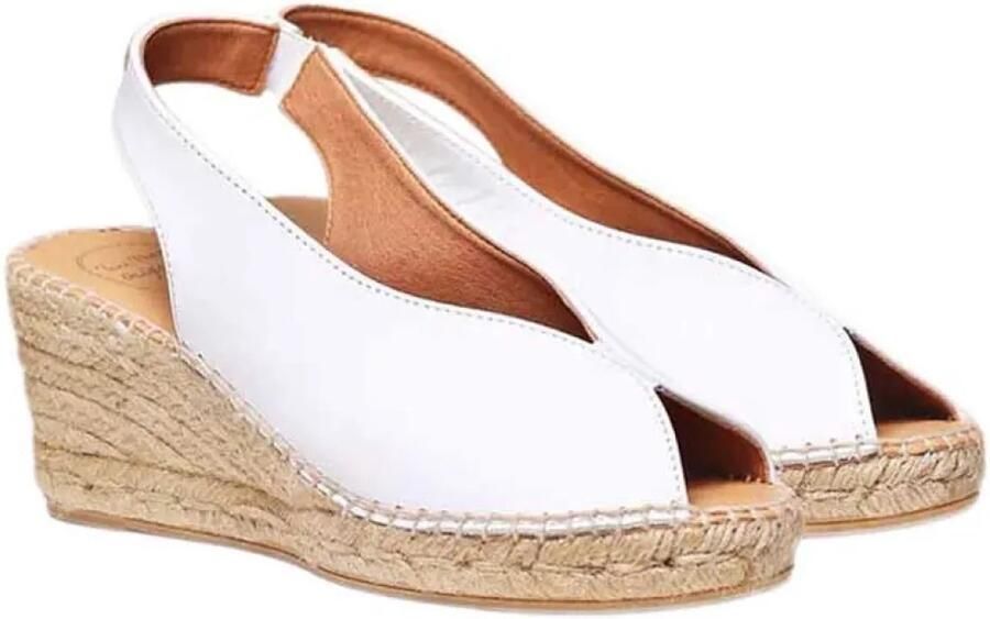 Toni Pons Laila-p Esparto Sleehak Sandalen Wit Vrouw