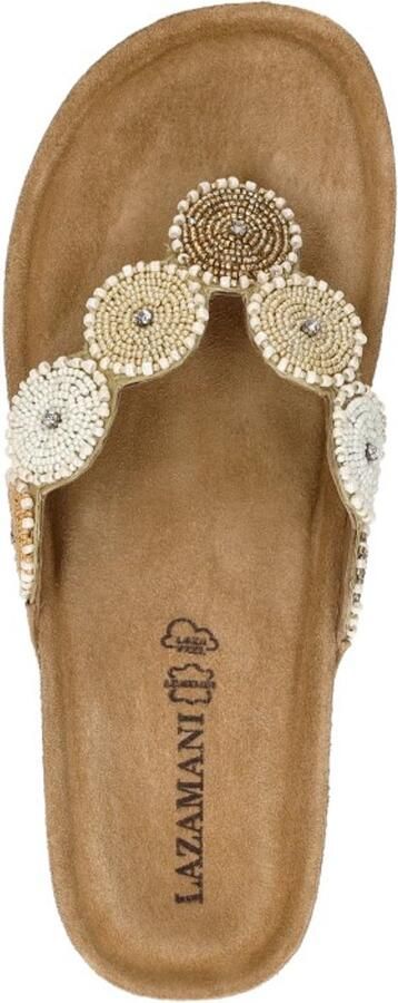Lazamani Mare suède slippers met sleehak beige - Foto 9