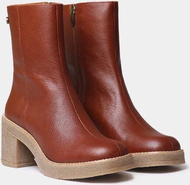 Toni Pons Leren enkellaarsjes voor dames met plateauzool en brede hak PIANI-PO