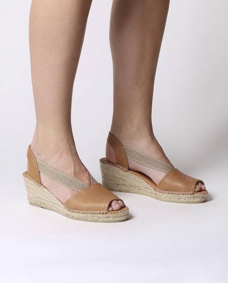 Toni Pons Leren espadrille met middelhoge sleehak en open achterkant TEIDE-P