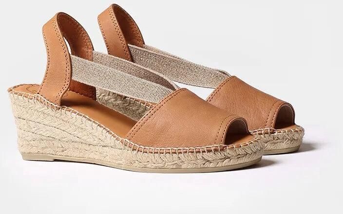Toni Pons Leren espadrille met middelhoge sleehak en open achterkant TEIDE-P