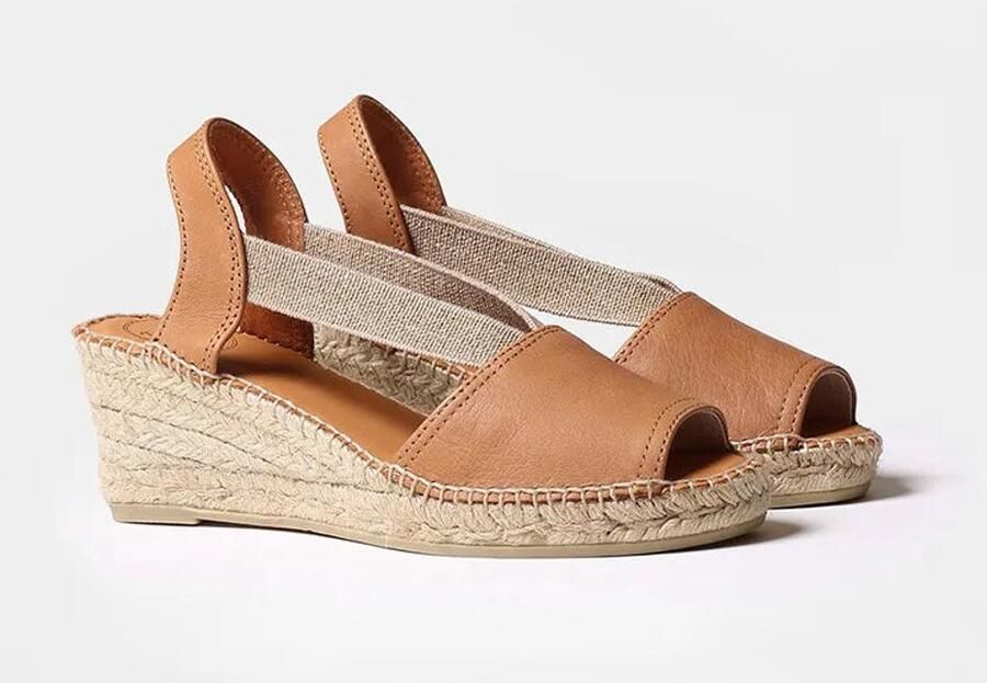 Toni Pons Leren espadrille met middelhoge sleehak en open achterkant TEIDE-P