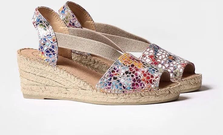 Toni Pons Leren espadrille met middelhoge sleehak en open achterkant TEIDE-PM