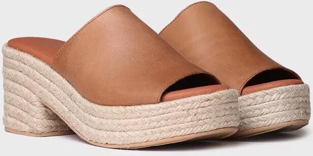Toni Pons Leren espadrille zonder hiel met brede hak ANDREA