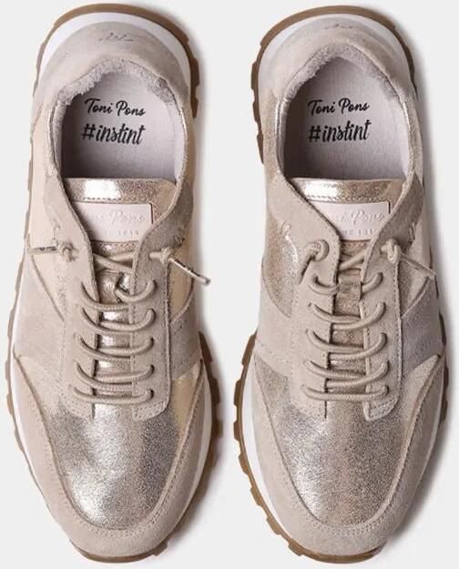 Toni Pons Metallic leren en suède sneakers voor dames ALICIA
