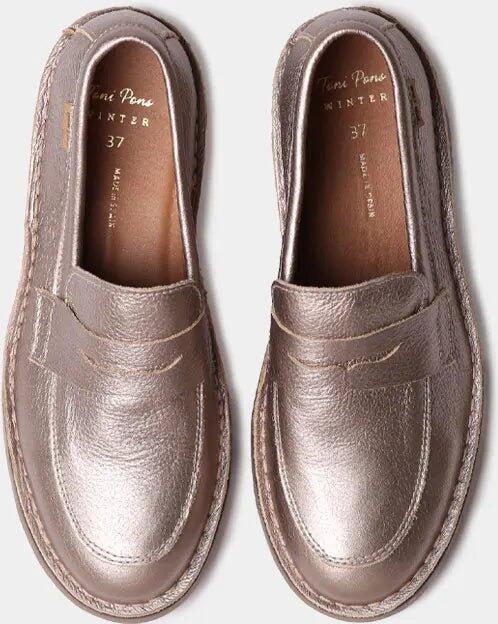 Toni Pons Metallic leren loafers voor dames IVANA-AT