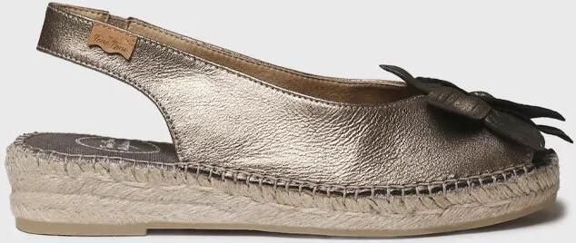 Toni Pons Metallic platte espadrilles voor dames met een bloemmotief ERICA-FN