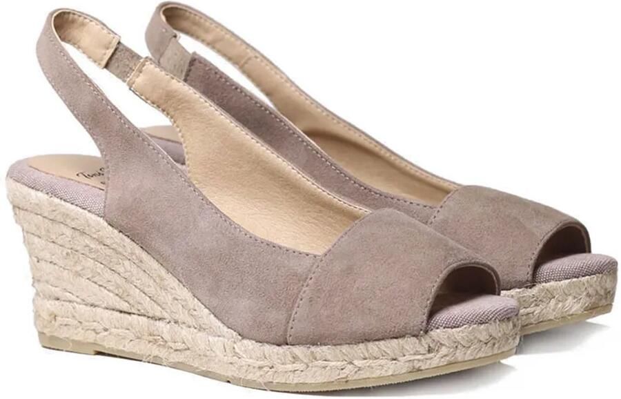 Toni Pons Monza-a Esparto Sleehak Sandalen Bruin Vrouw