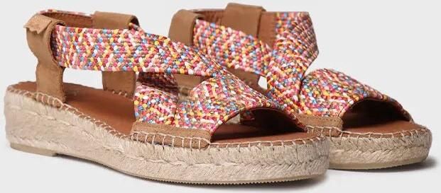 Toni Pons Open espadrille voor dames met veelkleurig elastiek ELIANA