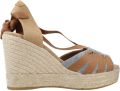 Toni Pons Espadrille voor dames met hoge sleehak en linten PALS-CC - Bruin