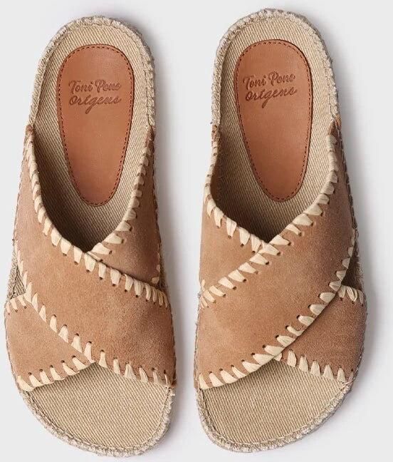 Toni Pons Platte damessandalen in BIO-stijl van suède BALI-SD