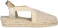 Toni Pons Platte espadrille van metallic katoen met elastische banden VERA-RL - Goudkleurig