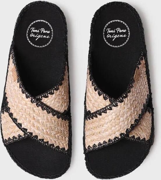 Toni Pons Platte espadrille voor dames van gevlochten stof met gekruiste bandjes BERTA-IP