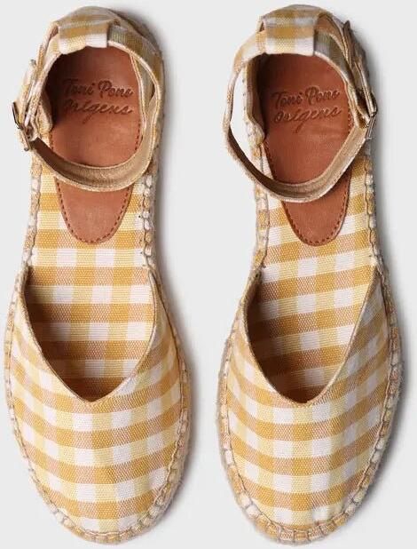 Toni Pons Platte espadrilles voor dames met ruitjesprint NURI-VH