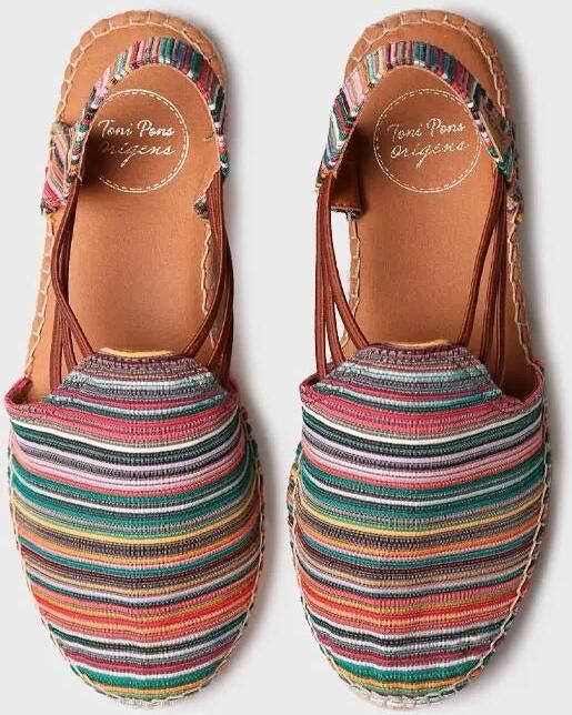 Toni Pons Platte espadrilles voor dames met veelkleurige strepen NOA-BO