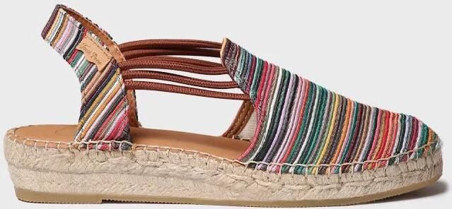 Toni Pons Platte espadrilles voor dames met veelkleurige strepen NOA-BO