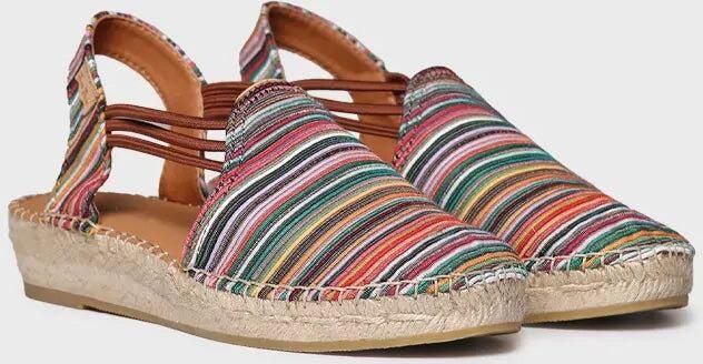Toni Pons Platte espadrilles voor dames met veelkleurige strepen NOA-BO