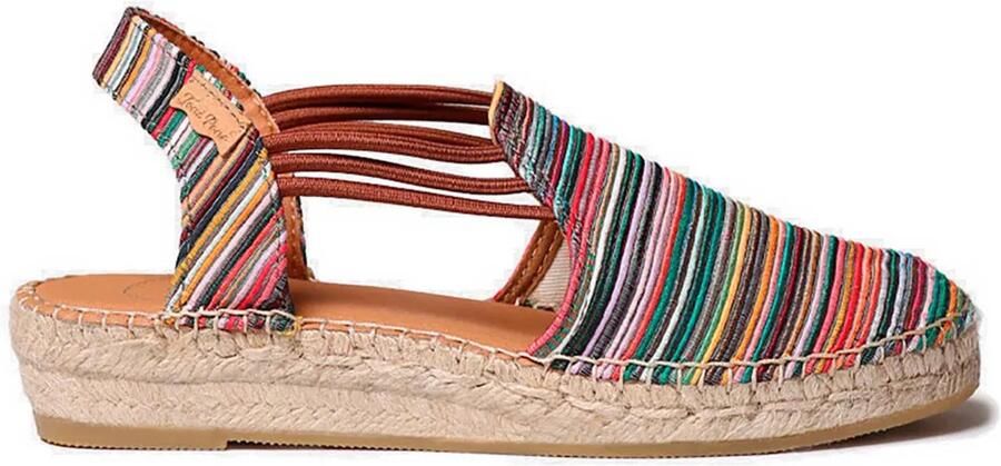 Toni Pons Platte espadrilles voor dames met veelkleurige strepen NOA-BO